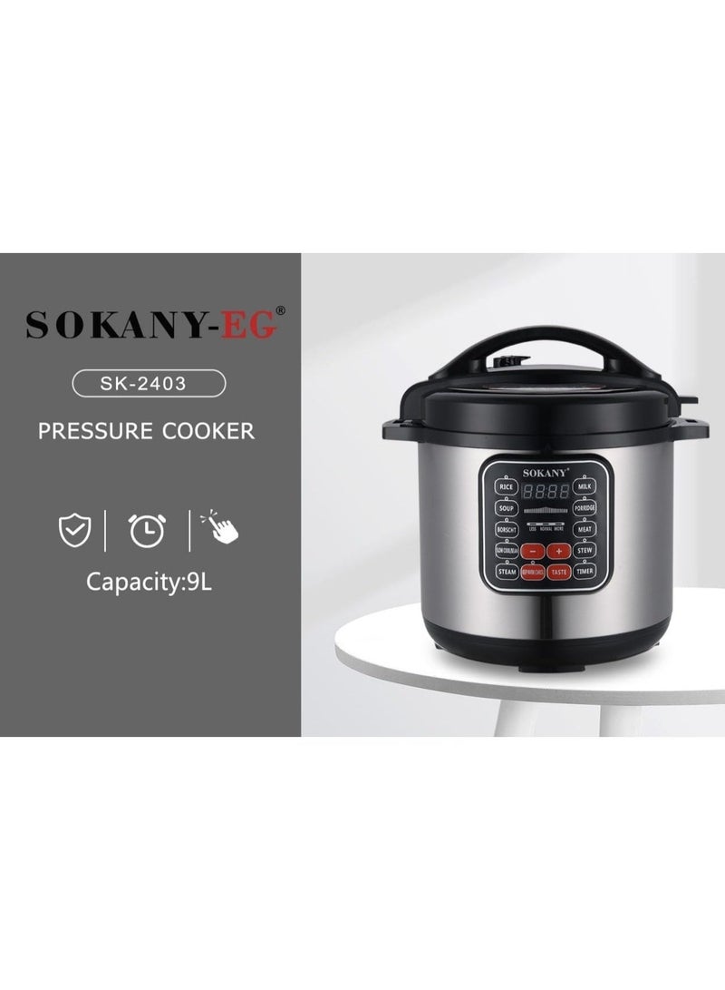 sokany SK-2403 Pressure Cooker  9 Liters 1200 Watts - Image 4